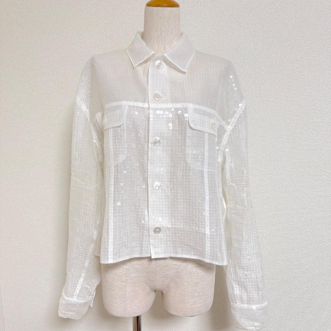 ジュンヤワタナベコムデギャルソン スパンコールジャケット (ホワイト/FREE)