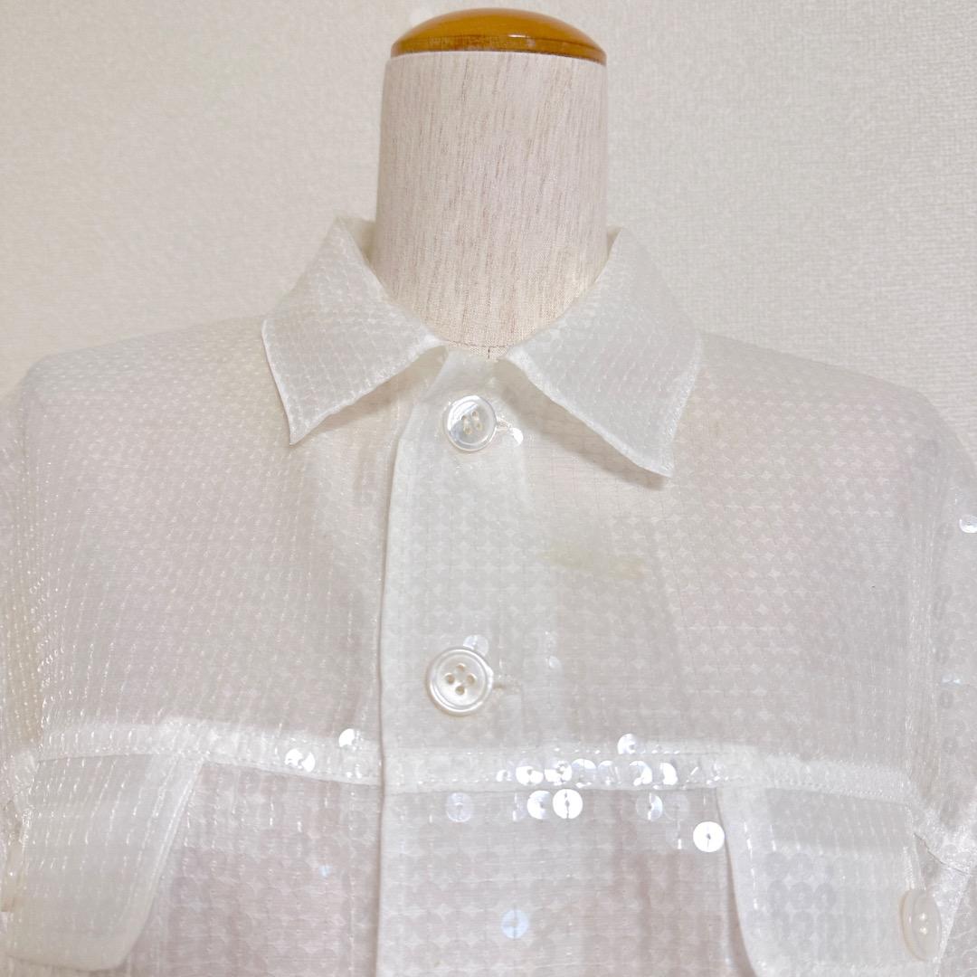 ジュンヤワタナベコムデギャルソン スパンコールジャケット (ホワイト/FREE)