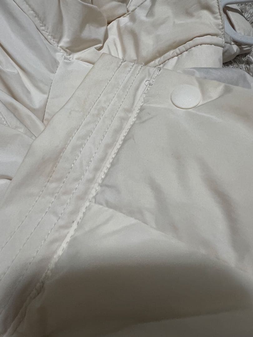 無印良品ホワイト フード付きロングダウンジャケット M
