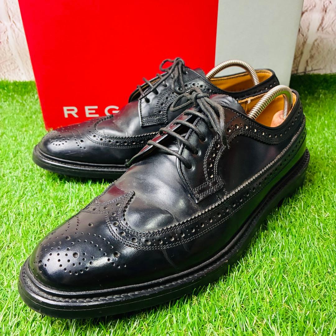 【極美品】REGAL 革靴 外羽根 ウィングチップ レザー 本革 厚底 25