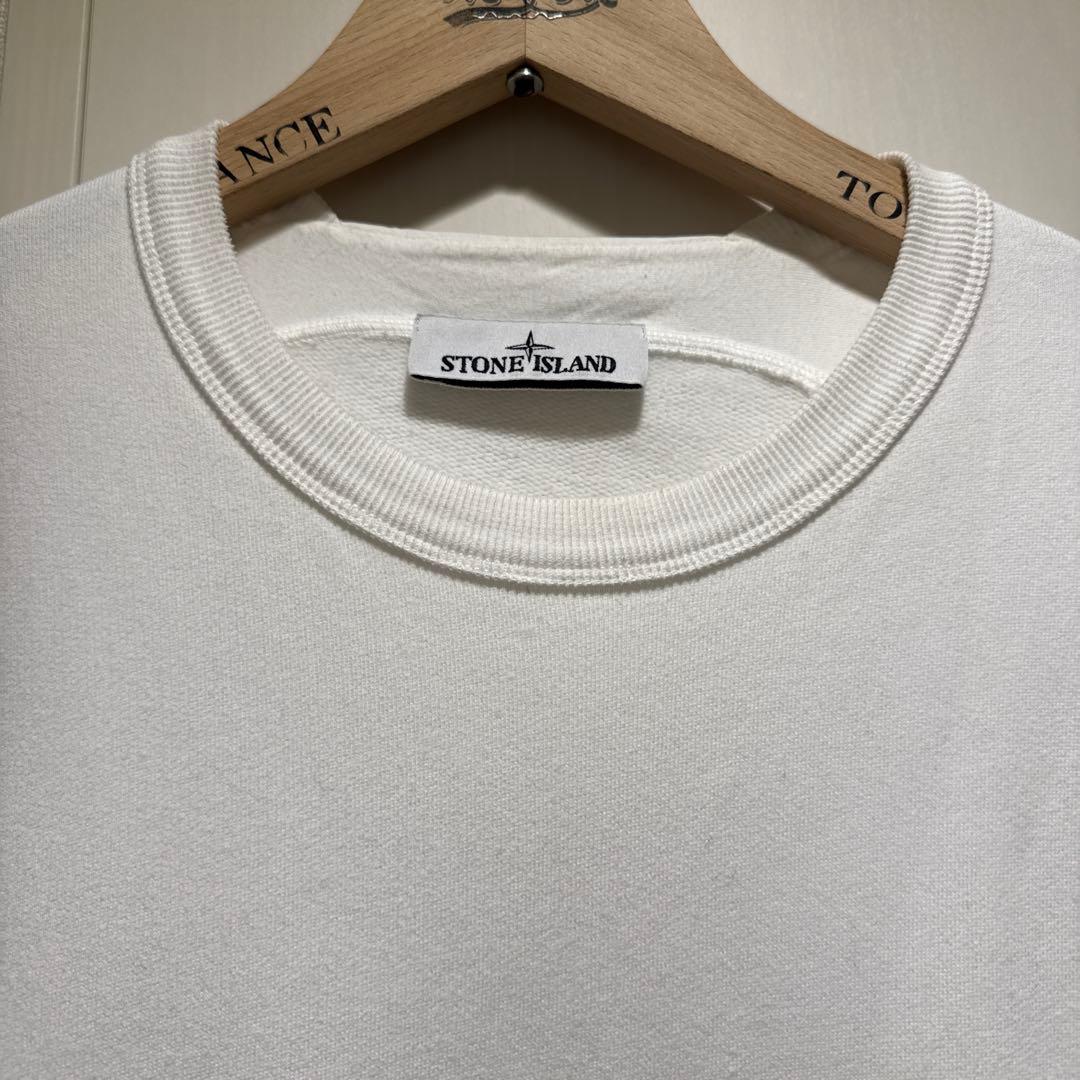 STONE  ホワイト クルーネック トレーナー