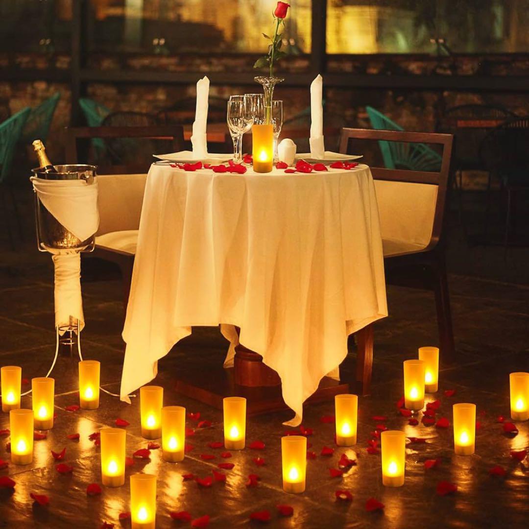 LED  キャンドルライト　無炎　 省エネ　充電式　12個入り　装飾　ゆらゆら