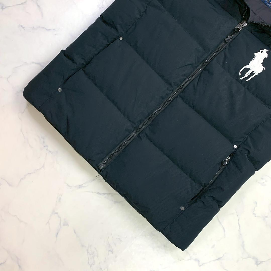ポロラルフローレン ダウンベスト ビッグポニー刺繍 ブラック M　D908
