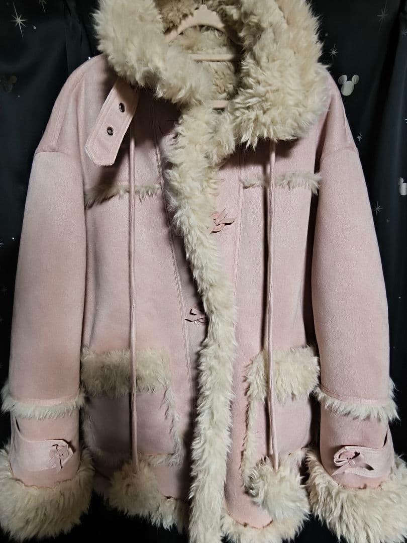 ファーコート ピンク リバーシブル　値下げ交渉受付ます