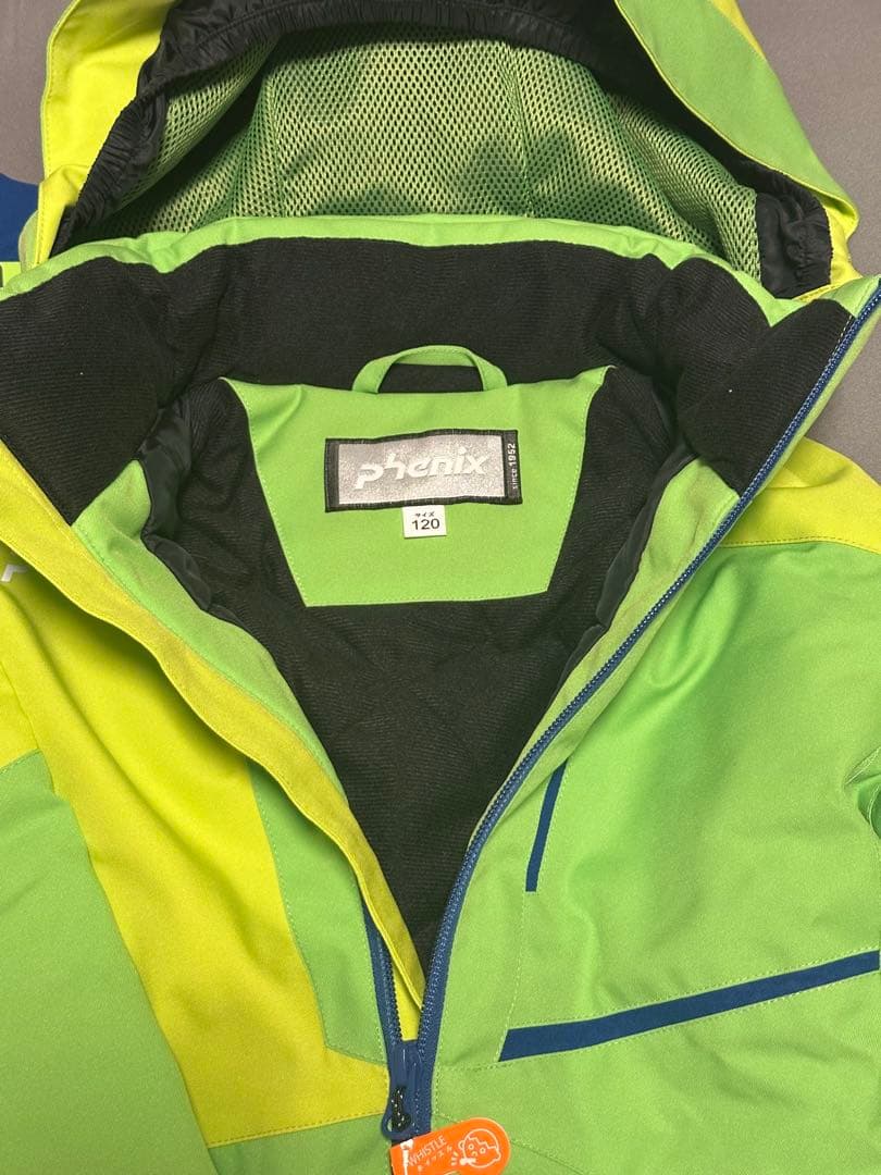 Phenix フラッシュグリーン ブルー　子供用スキーウェア 上下120