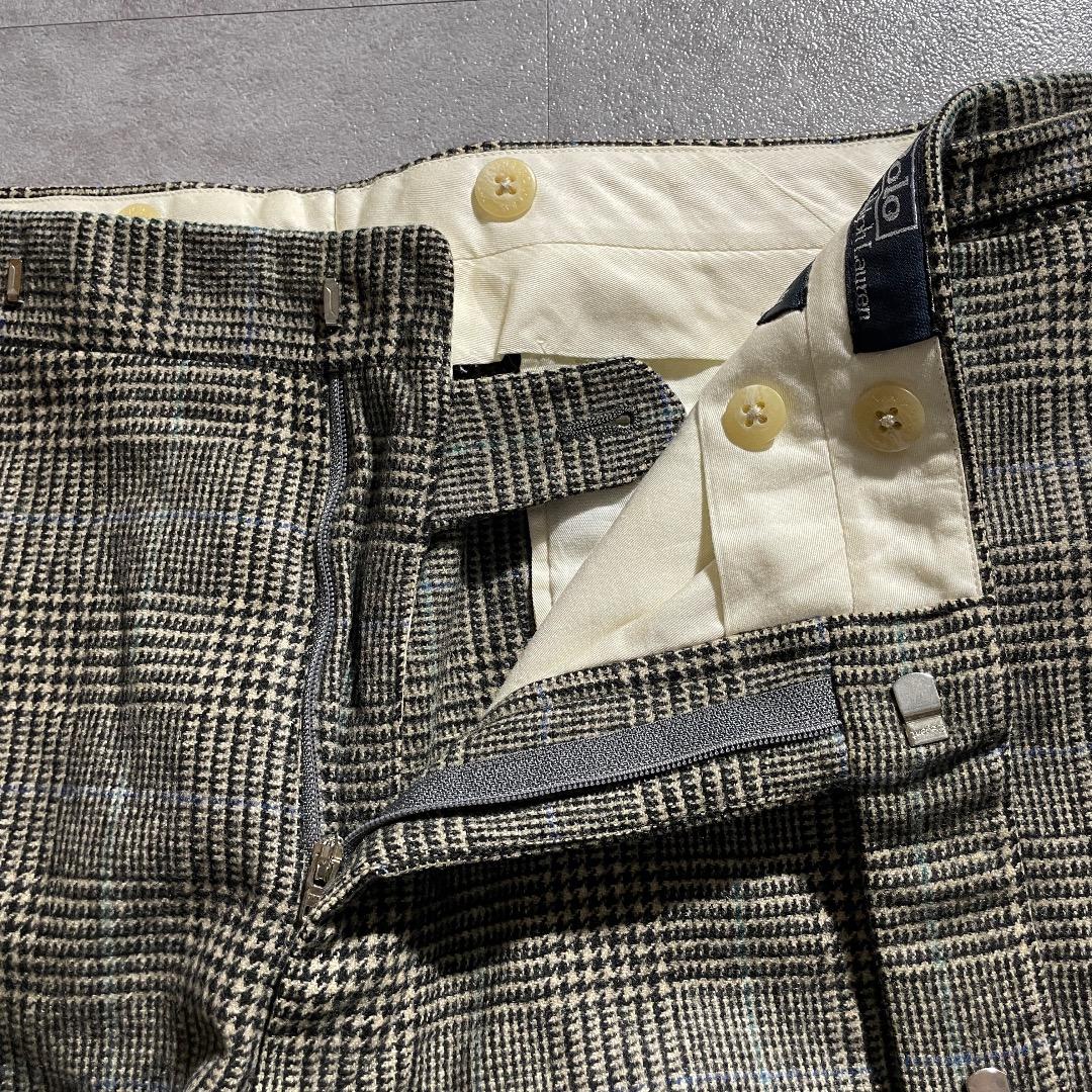 80s ラルフローレン optiジッパー 千鳥格子 イタリア製【W31】