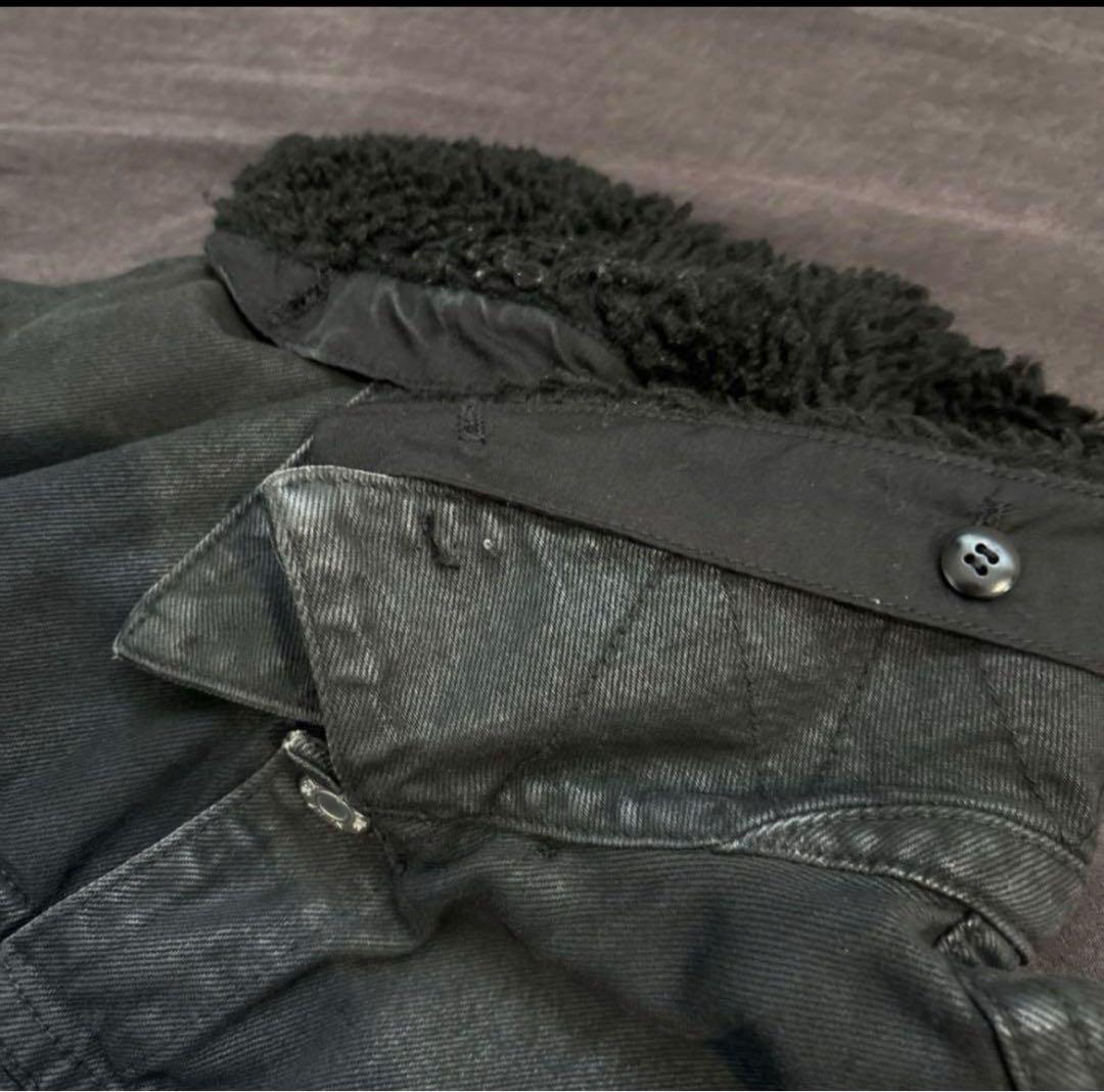 ジャケット・アウター Helmut Lang Fur Collar Wax Denim Jacket