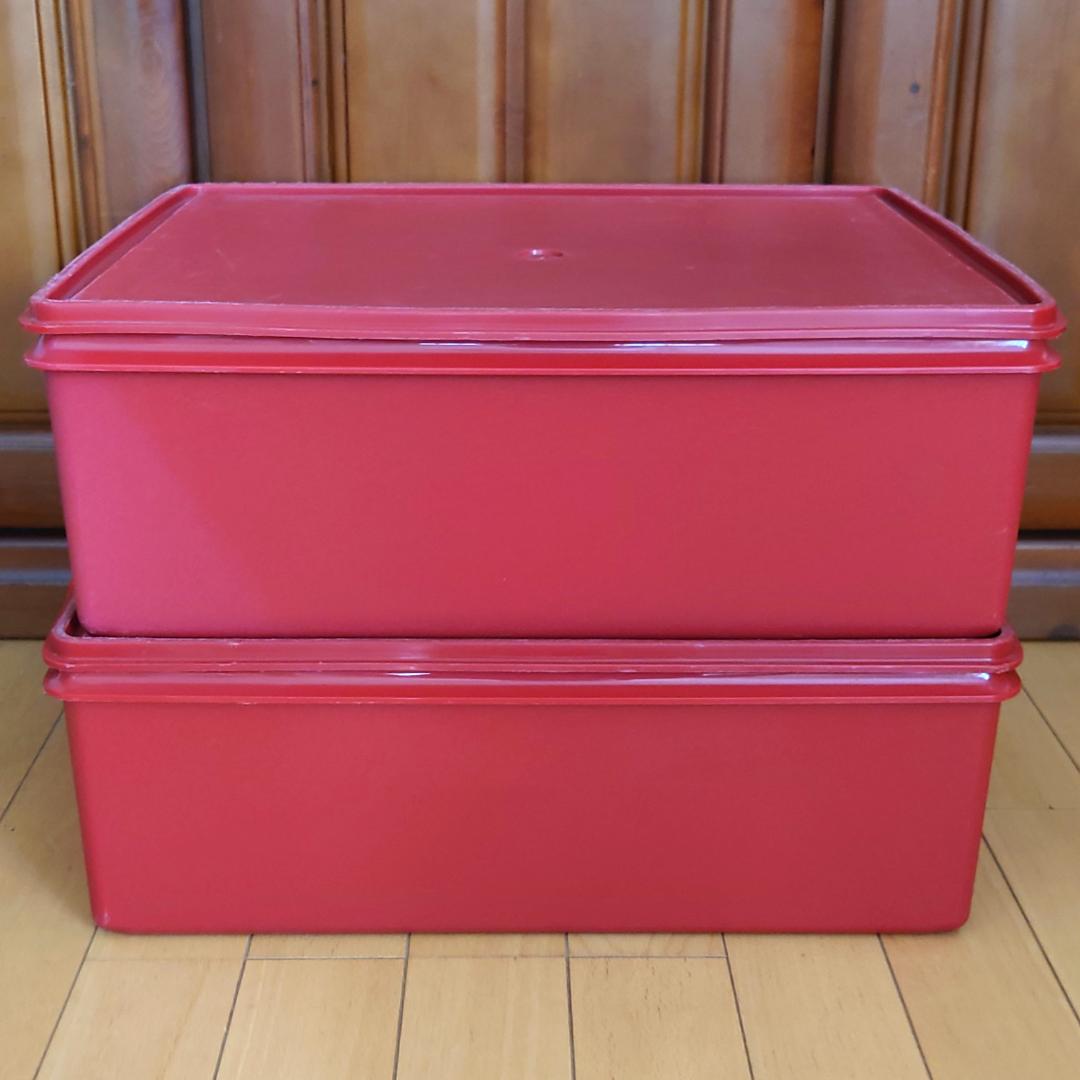 マッカレド　タッパーウェア スーパーケース レッド 赤2個セピア6個