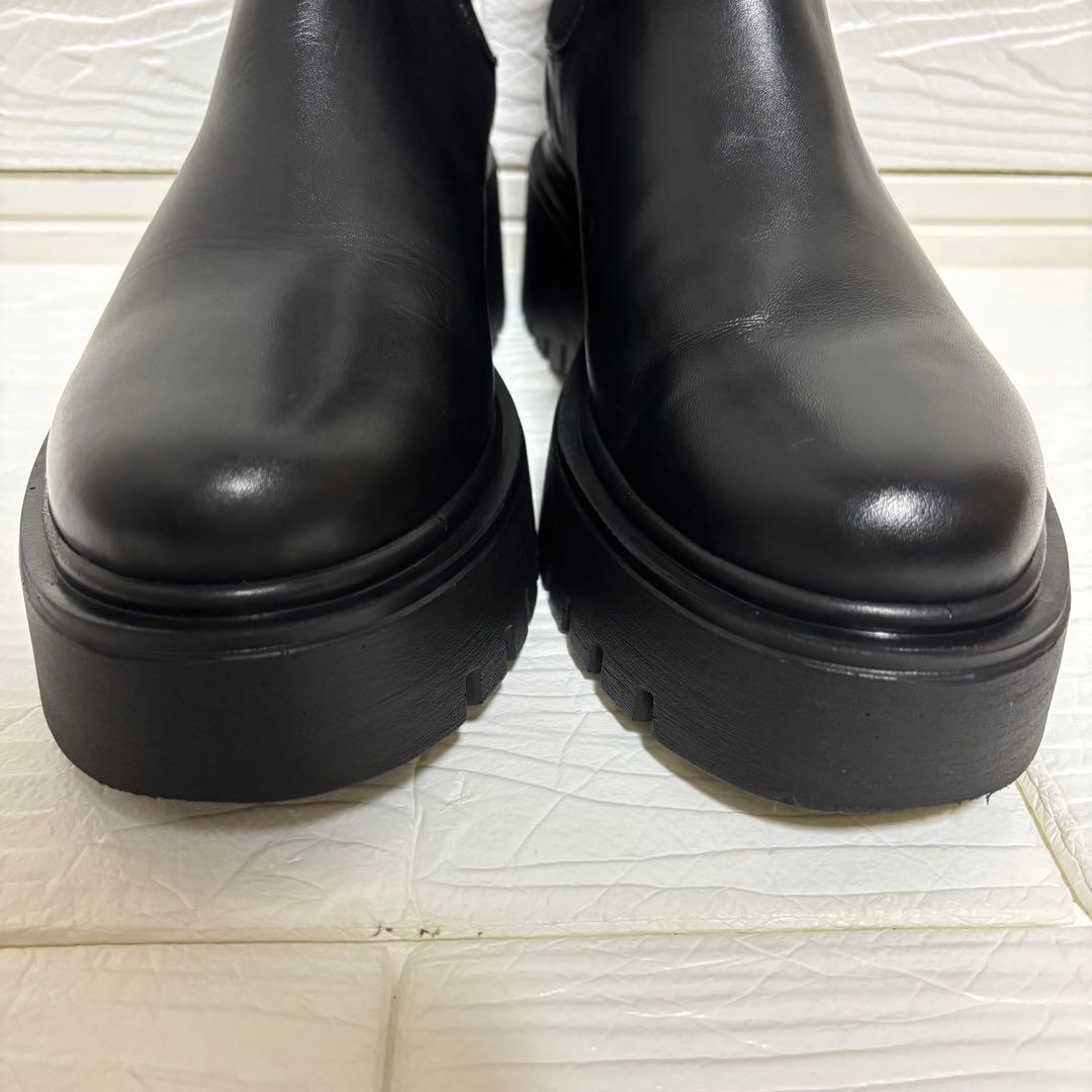 【未使用級】CORSO ROMA 9 サイドゴアブーツ 厚底 ブラック 39