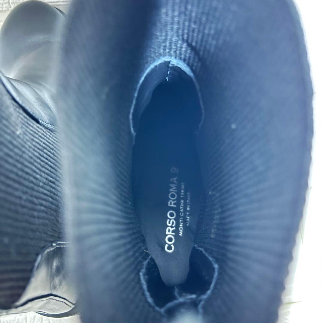 【未使用級】CORSO ROMA 9 サイドゴアブーツ 厚底 ブラック 39