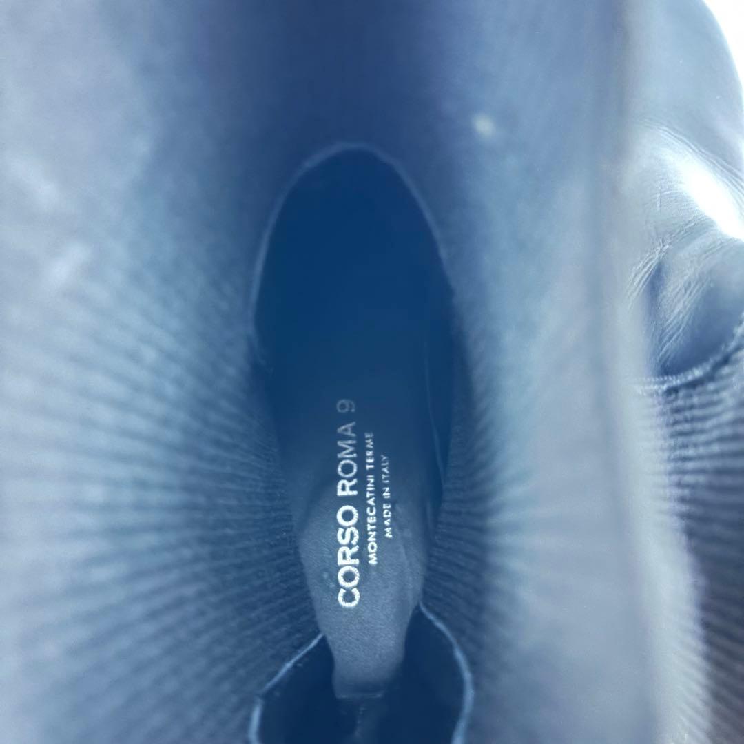 【未使用級】CORSO ROMA 9 サイドゴアブーツ 厚底 ブラック 39