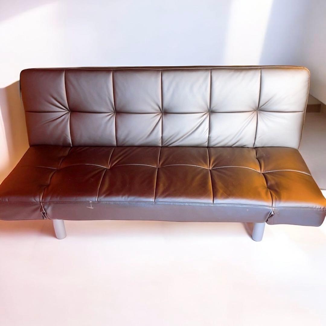 ニトリ　ソファベッド　Nシールドシリーズ マークスAM レザー調