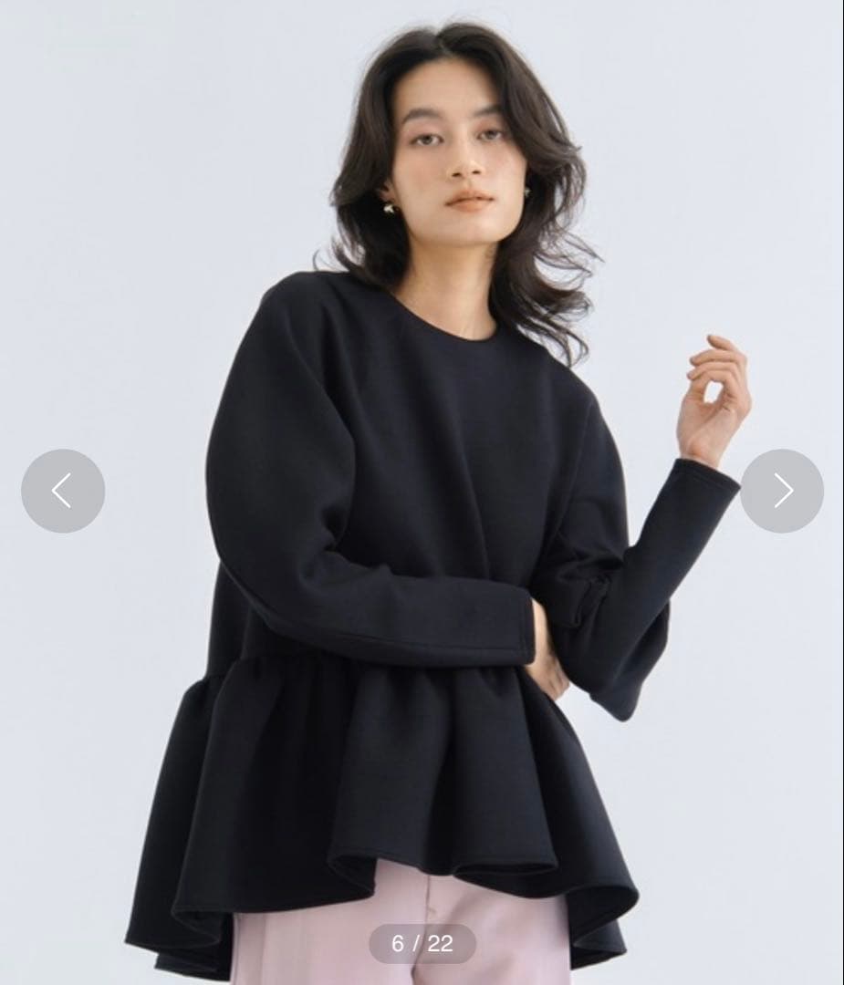 Tsuru by Mariko Oikawa Kirillペプラムトップス 黒