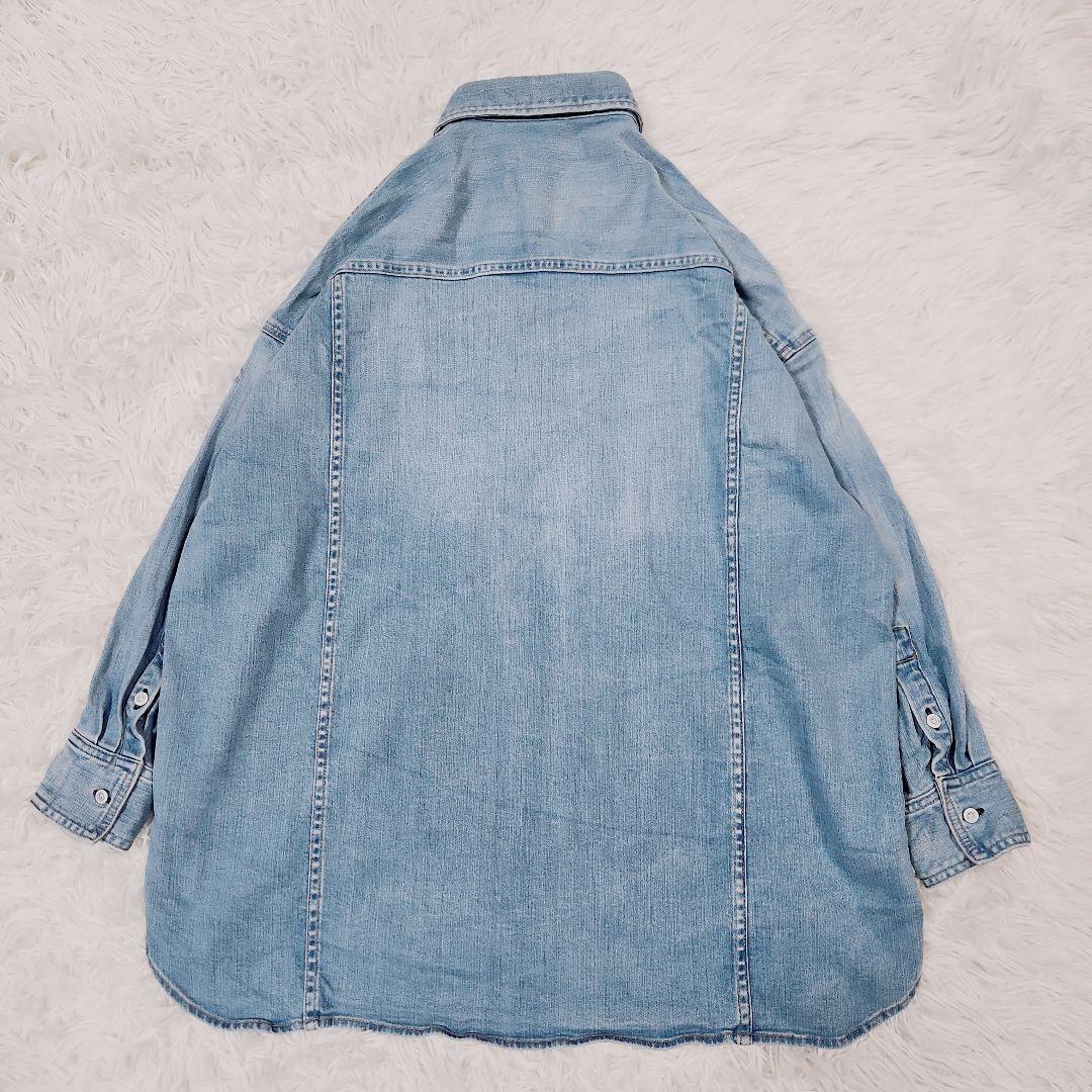 桜*丸様 美品 ヘルシーデニム デニム シャツ Almond ライト ブルー サ