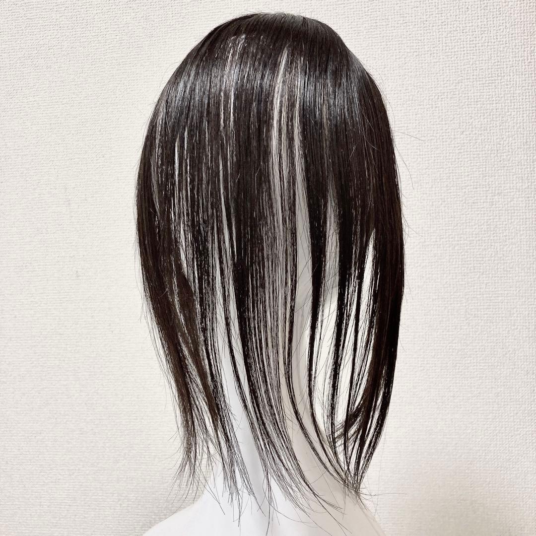 人毛100% ウィッグ ヘアピース ブラック 部分ウィッグ ミディアム ボブ 黒