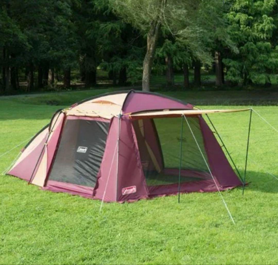 【美品】限定カラー コールマン ラウンドスクリーン2ルームハウス バーガンディ