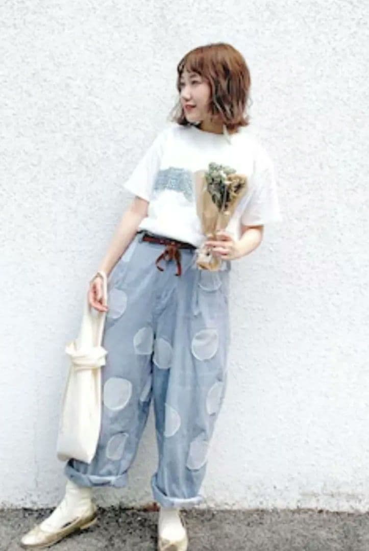 アトリエドゥサボン　気まぐれドットワイドパンツ