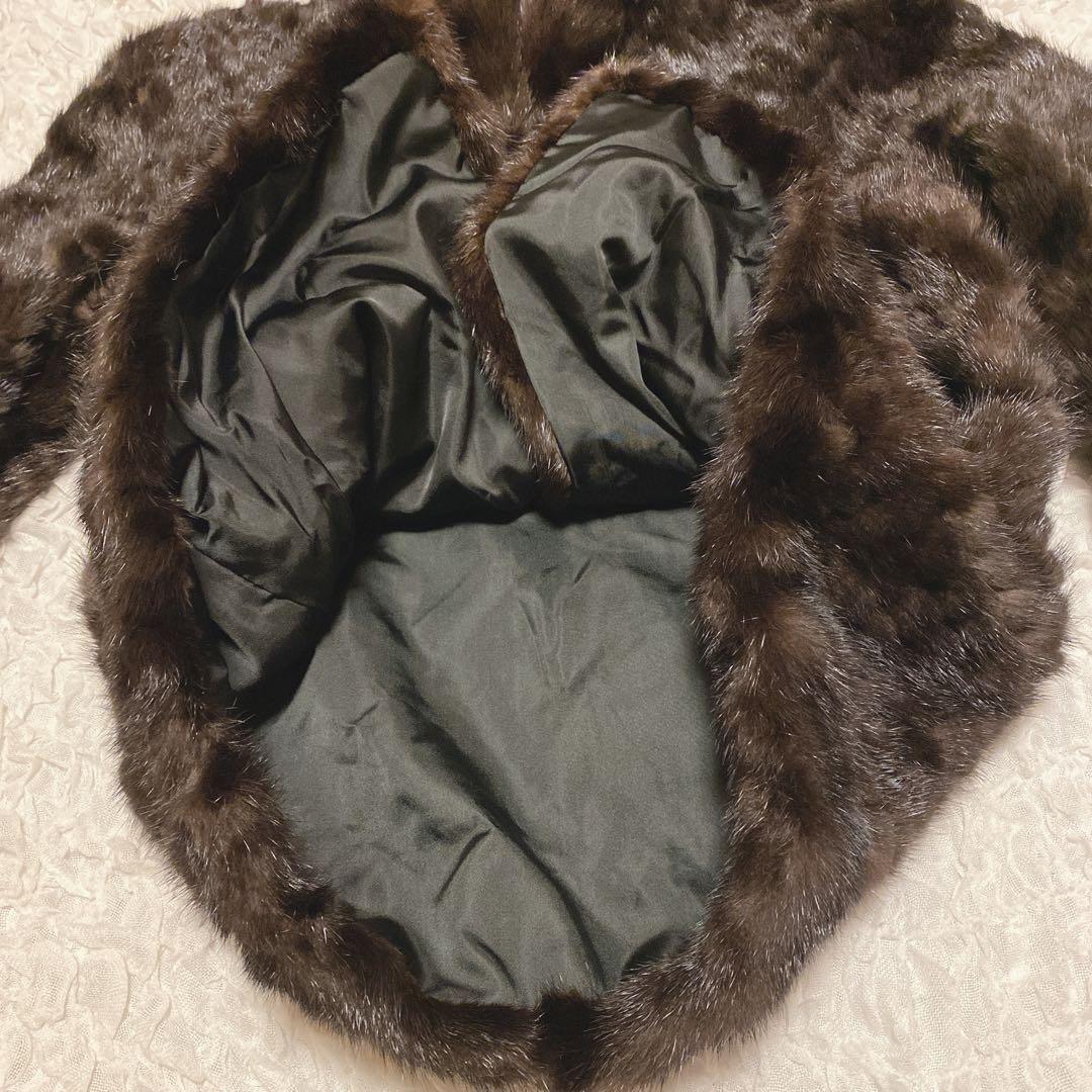 【サガミンク】（M）最高級 ミンクファーコート 銀タグ ダークブラウン