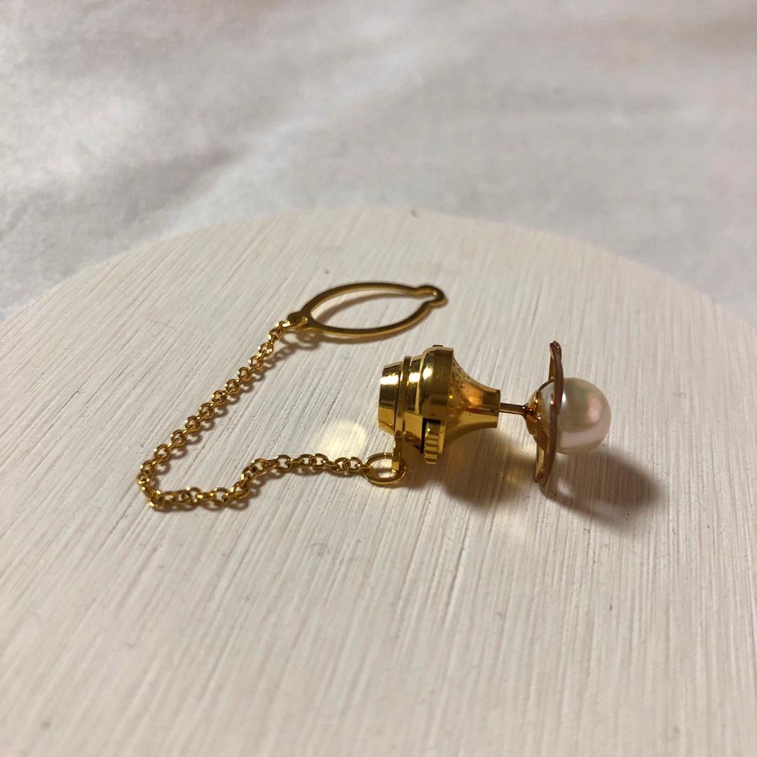 本真珠　タイタック　K18 ネクタイピン
