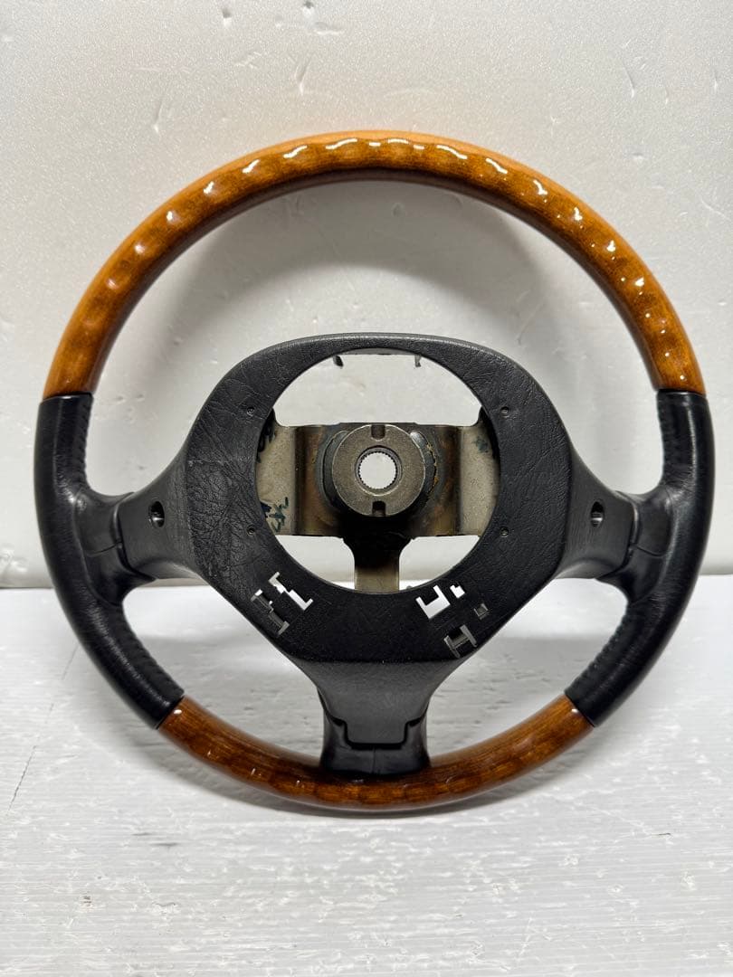 S230G アトレーワゴン☆後期純正オプション　革巻ウッドステアリング☆