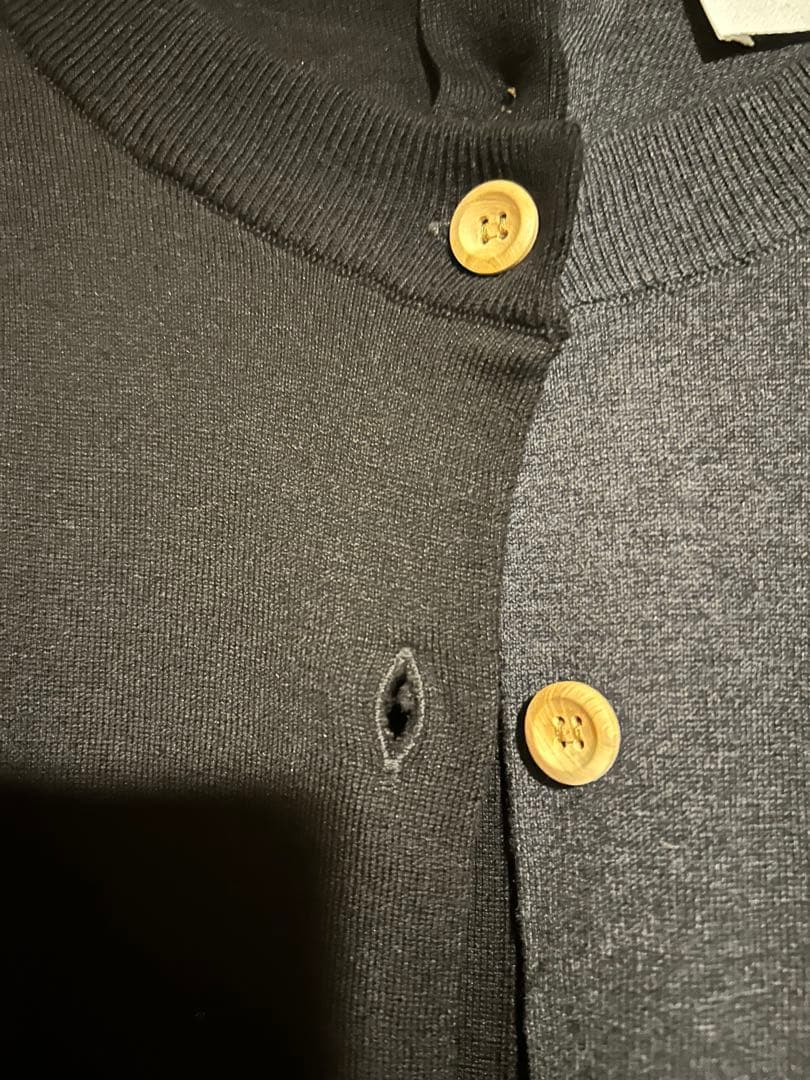 2025 ENFOLD バイカラー カーディガン ブラック グレー