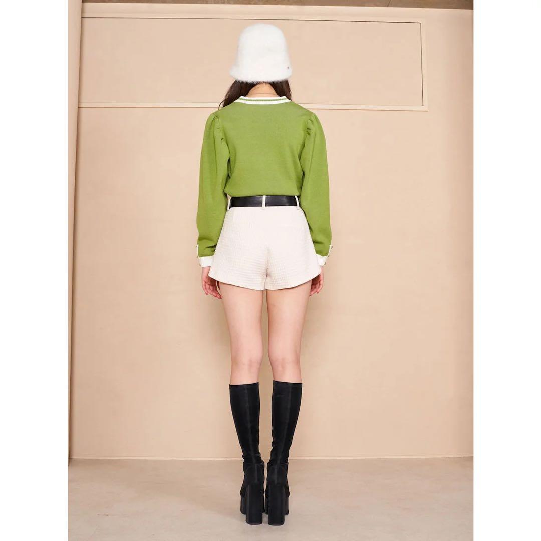 新品タグ付き ダーリッチ ツイードベルトショートパンツ ホワイト Mサイズ 白