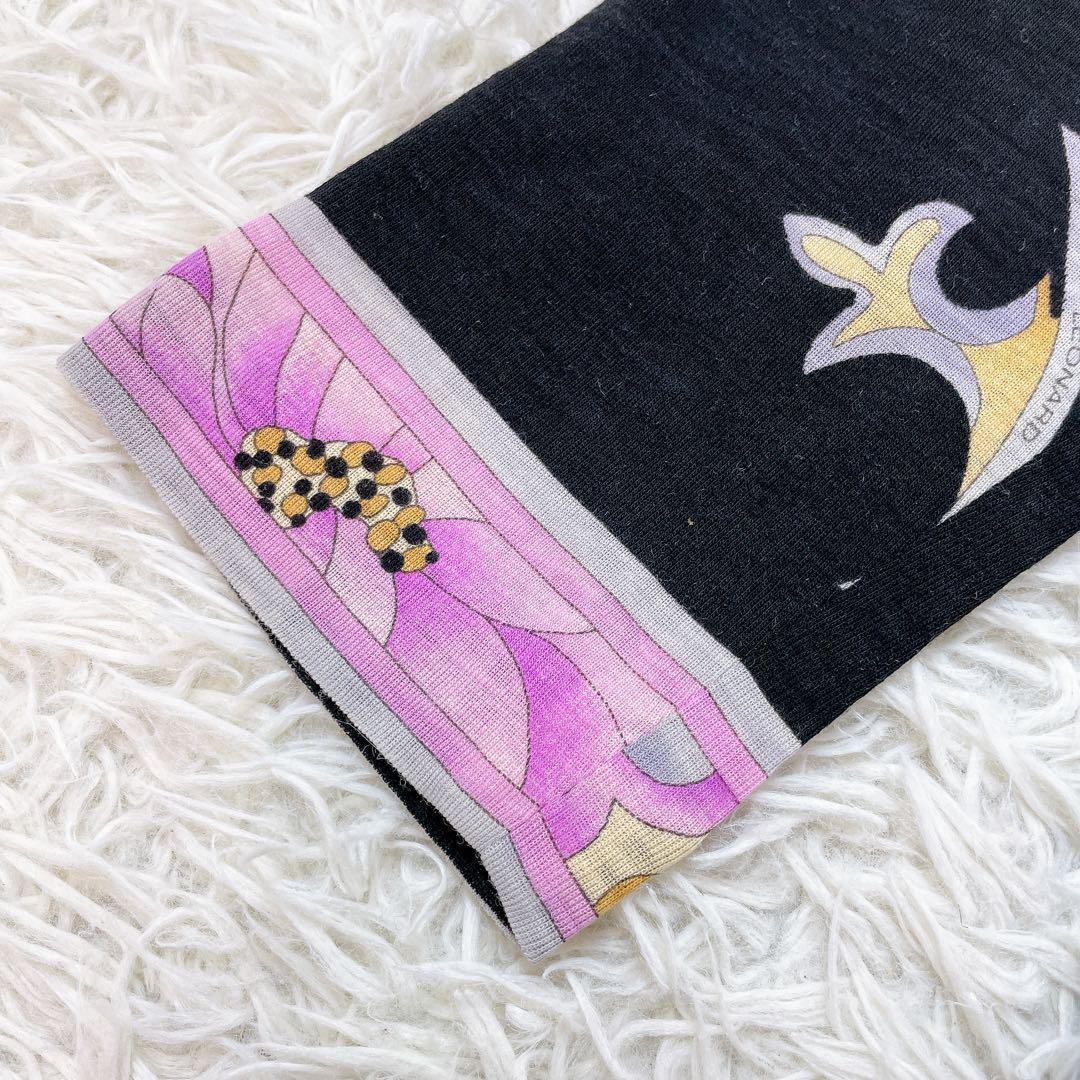 LEONARD レオナール ウール100％使用 カットソー ブラック系 XL相当