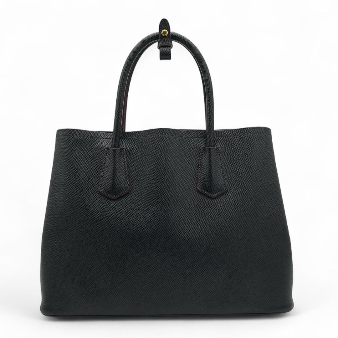 【超極美品】プラダ ダブルバッグ サフィアーノ トライアングルロゴ トートバッグ