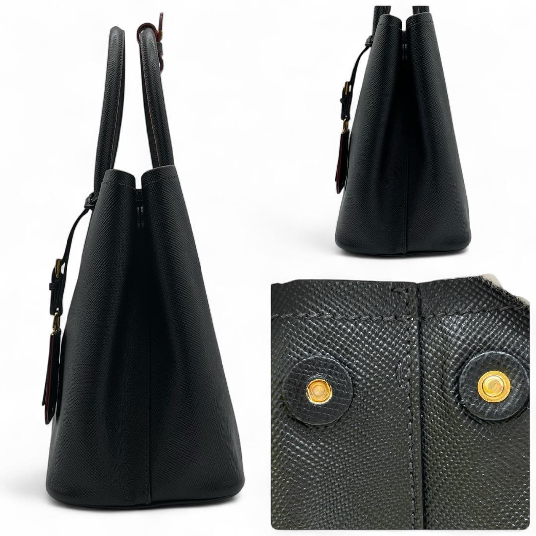 【超極美品】プラダ ダブルバッグ サフィアーノ トライアングルロゴ トートバッグ