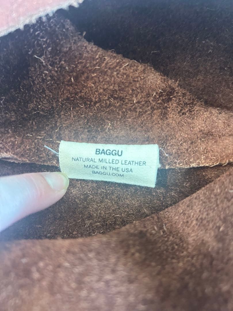 値下！BAGGU オールレザー　ブラウン　エコバッグ