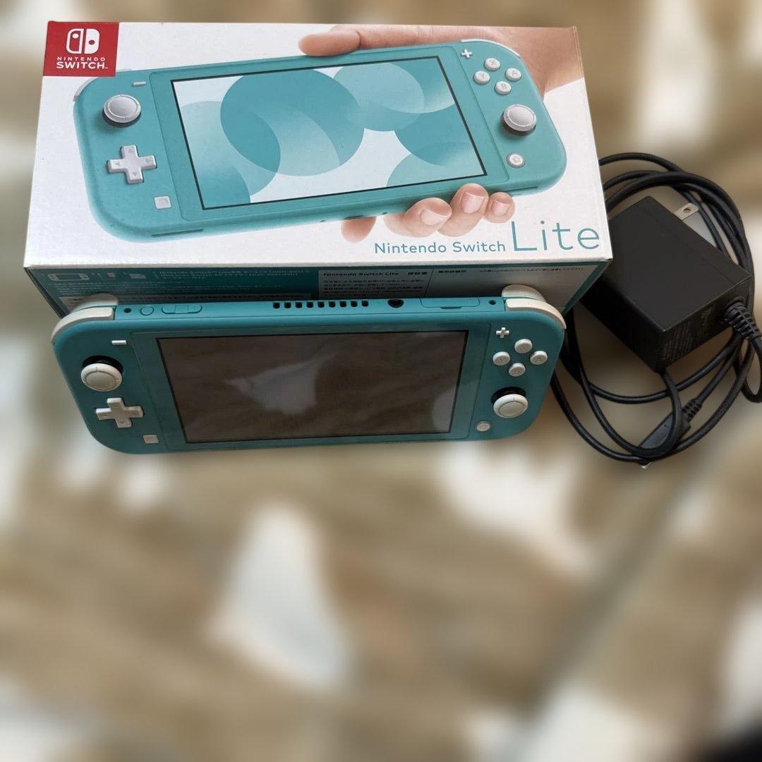 Nintendo Switch Lite ターコイズ 任天堂純正充電器、箱付き