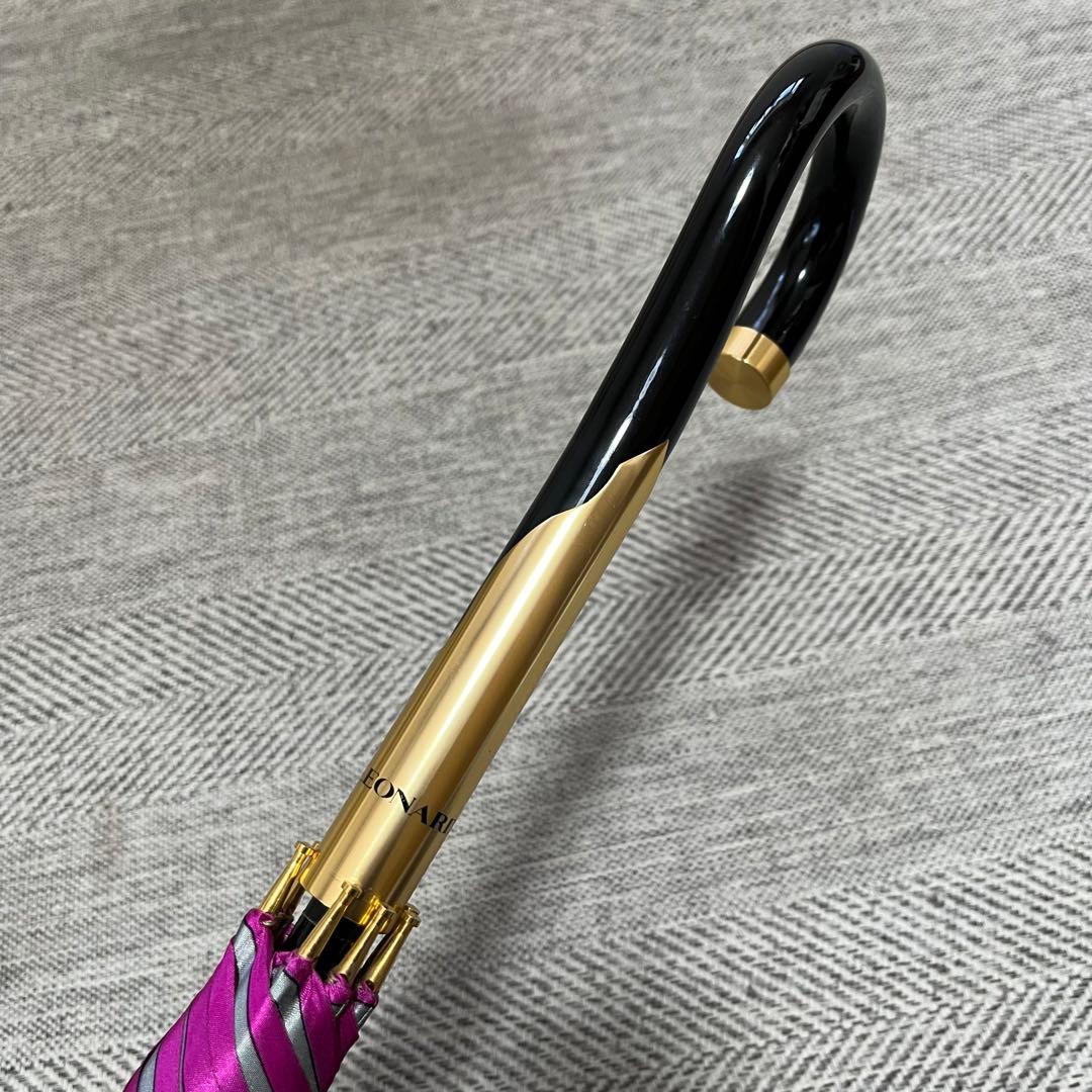 LEONARD レオナール　花柄文字ロゴ　一本傘　長傘　晴雨兼用