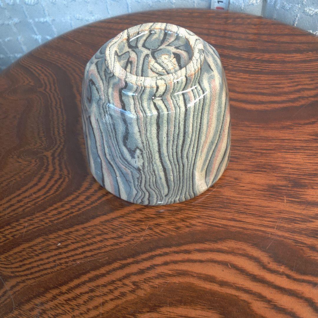 骨董５ マーブル模様の陶器製茶碗