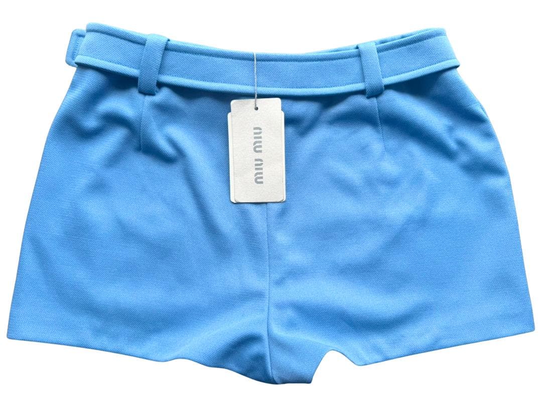 Miu Miu ミュウミュウ ピケスポーツ ベルト付 ショートパンツ サイズ40