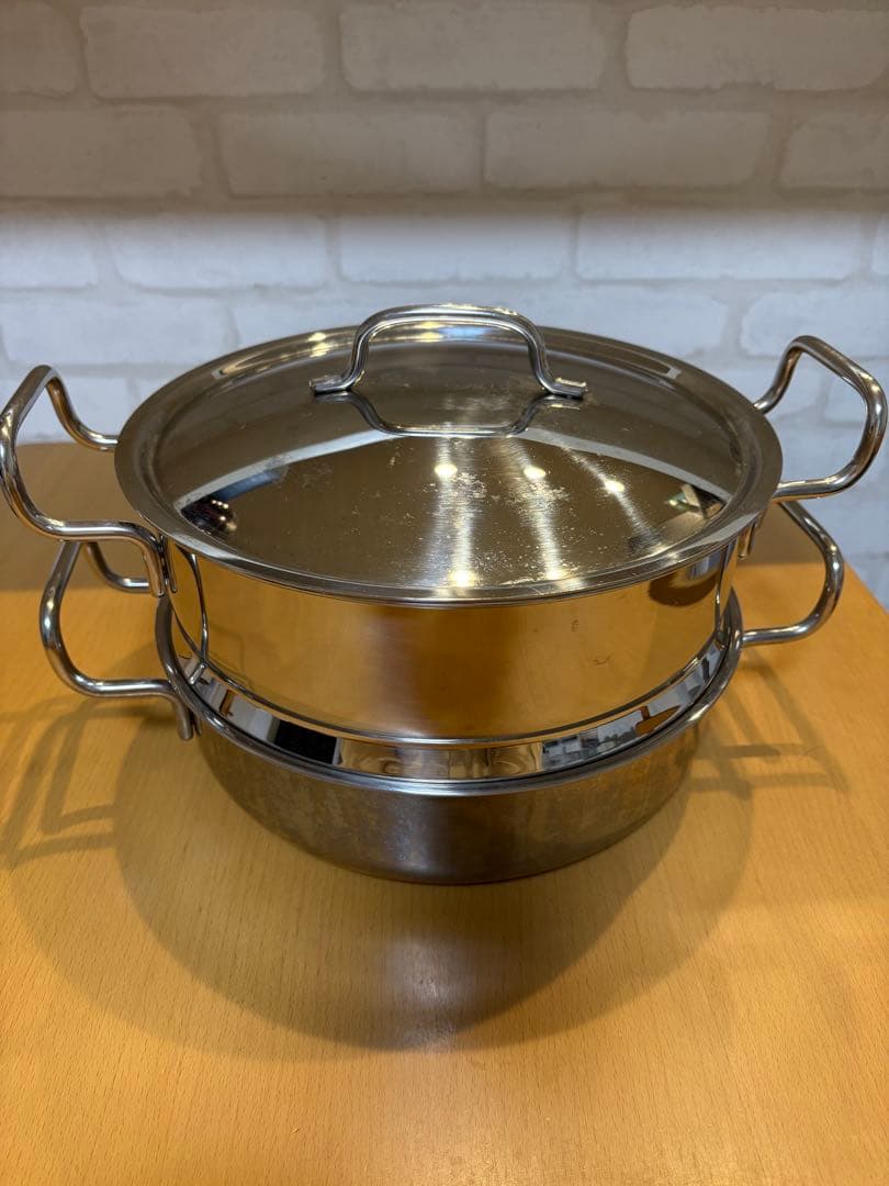 ジオプロダクトステンレス製2段蒸し器セット GEO-25M