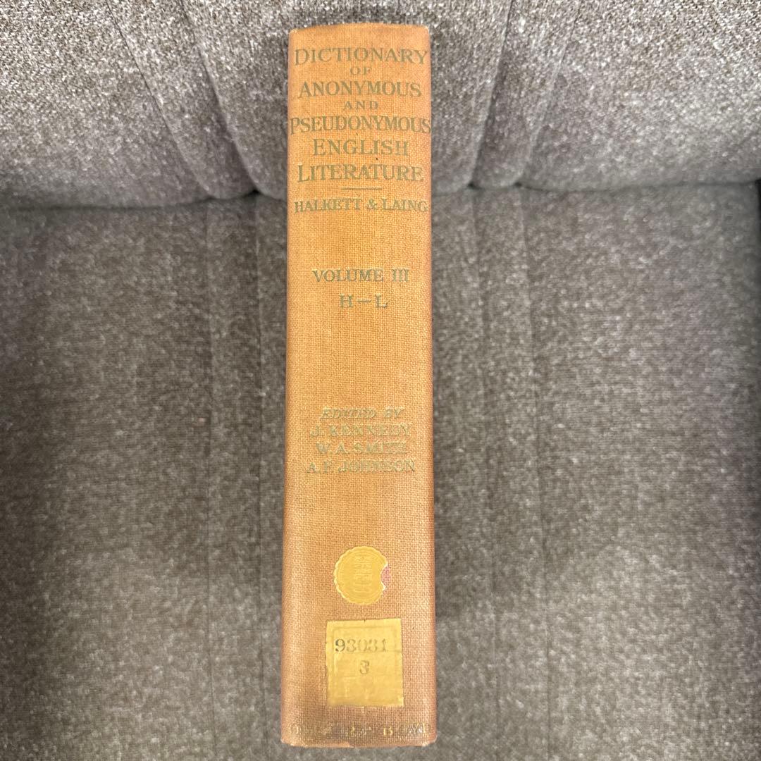 洋書 3 Dictionary of Anonymous and Pseudonymo