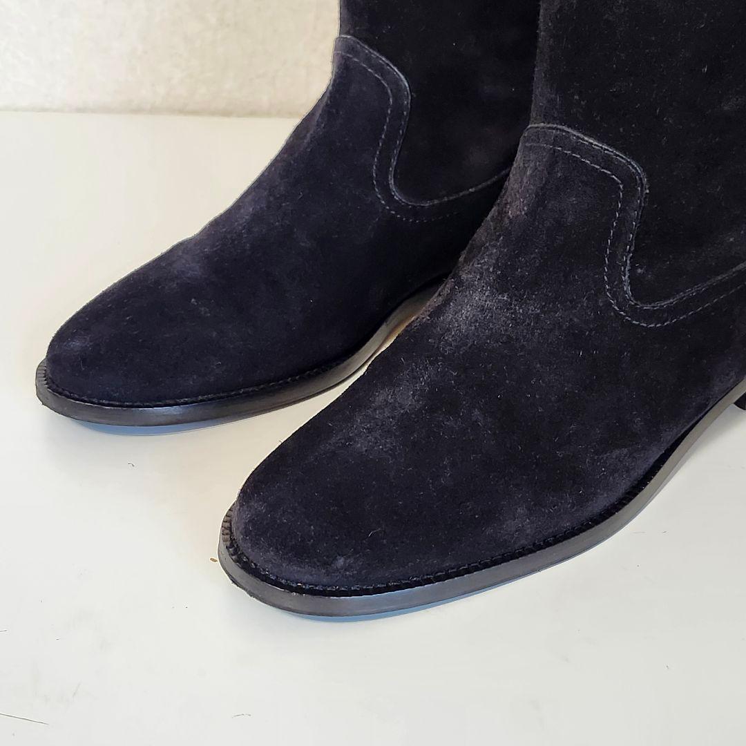 美品 ジミーチュウ BREE FLAT 37 ブラック スエード　ロングブーツ