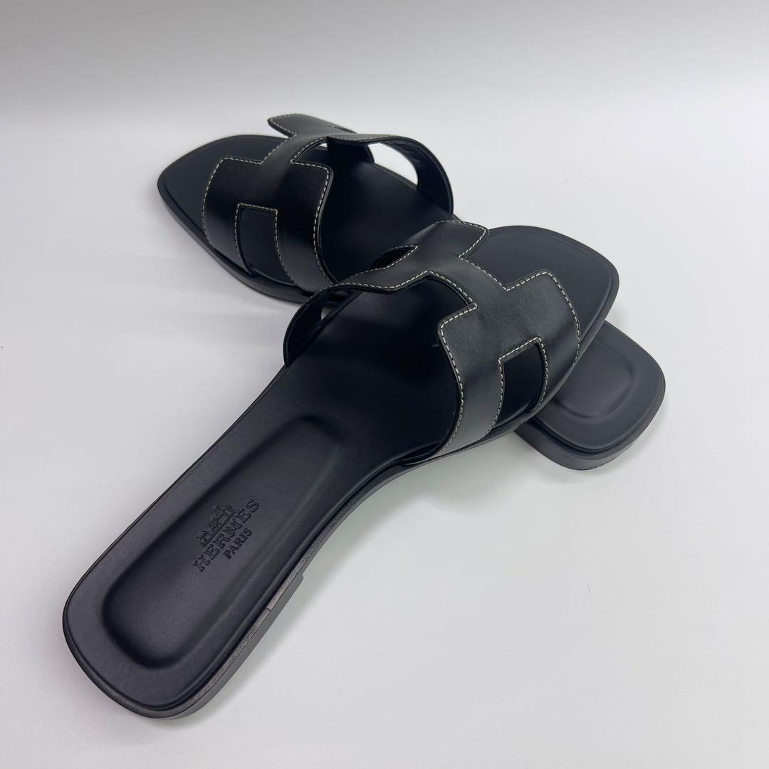 エルメス H ermes サンダル 《オラン》 38黒　新品未使用品