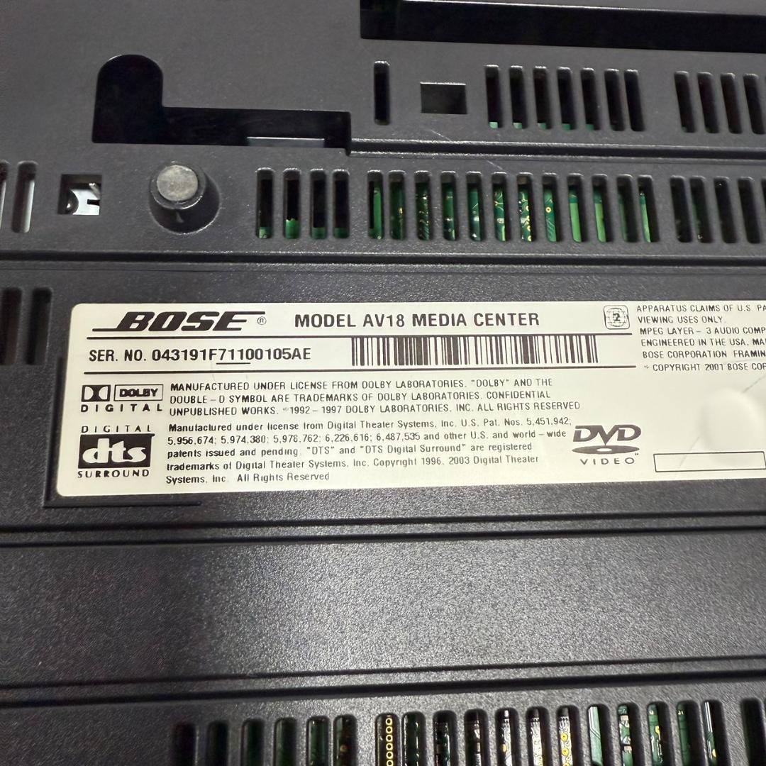 ☆良品 BOSE ボーズ AV18 MEDIA CENTER DVDプレイヤー