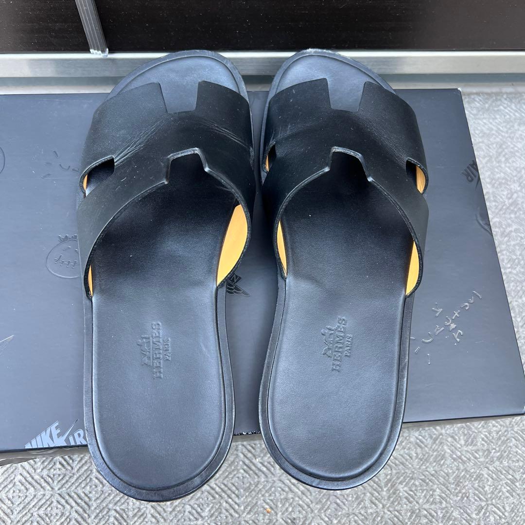 エルメス イズミール HERMES サイズ 40 ブラック サンダル
