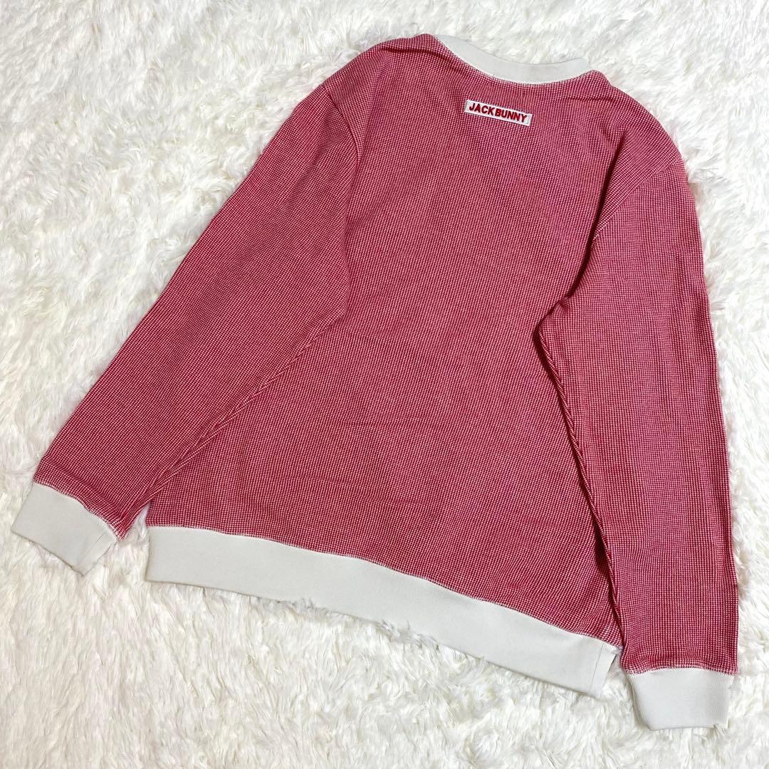 ジャックバニー　スウェット　トレーナー　刺繍ロゴ　バーズアイ　ゴルフ　赤　XL