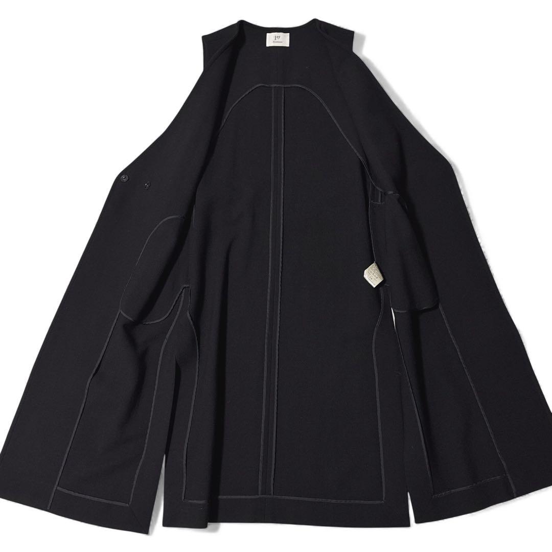 極美品✨️プルミエアロンディスモン　ウール　ロングジレ　サイドスリット　黒　38