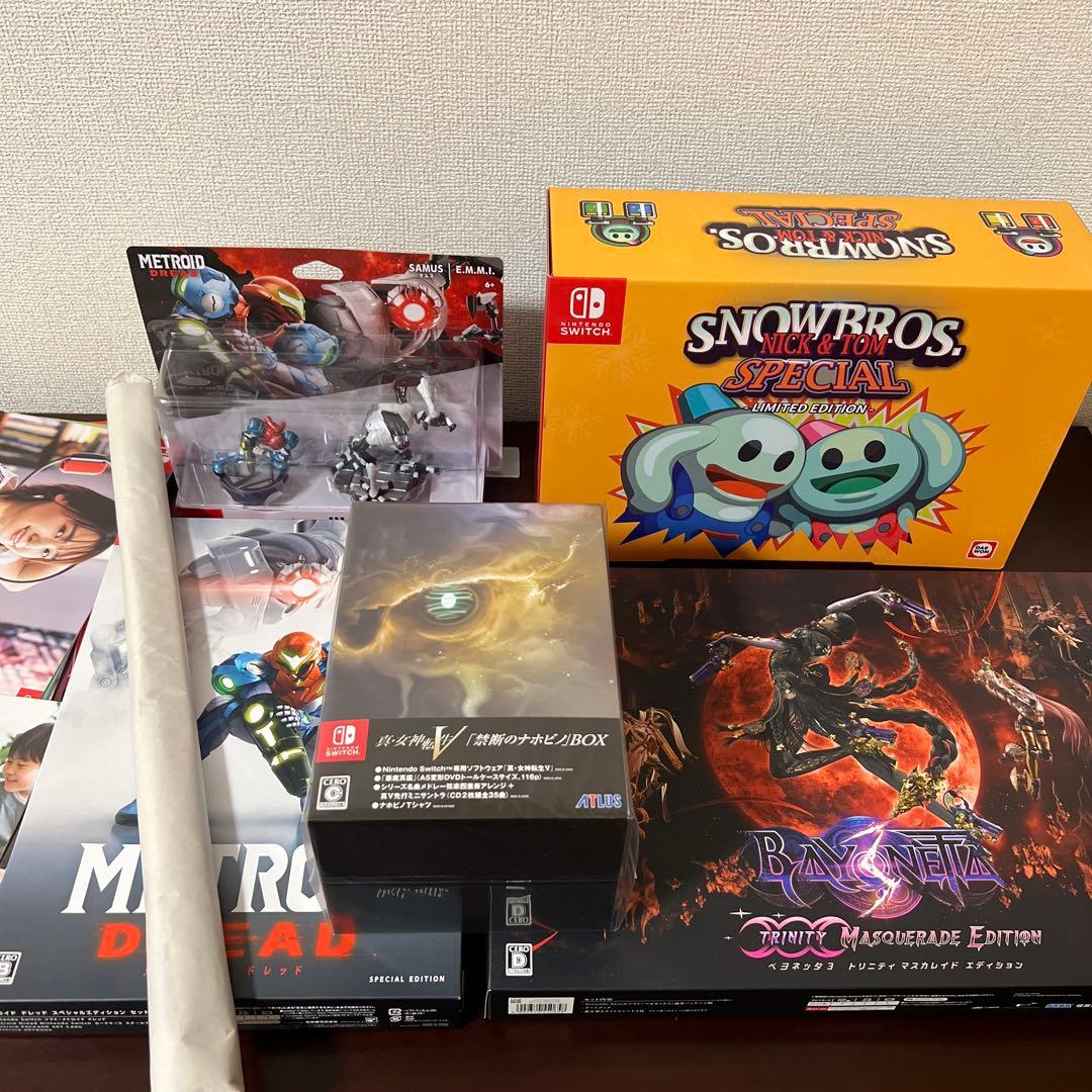 【新品未開封・極美品】スイッチ　スノーブラザーズなど限定版４タイトル＋アミーボ