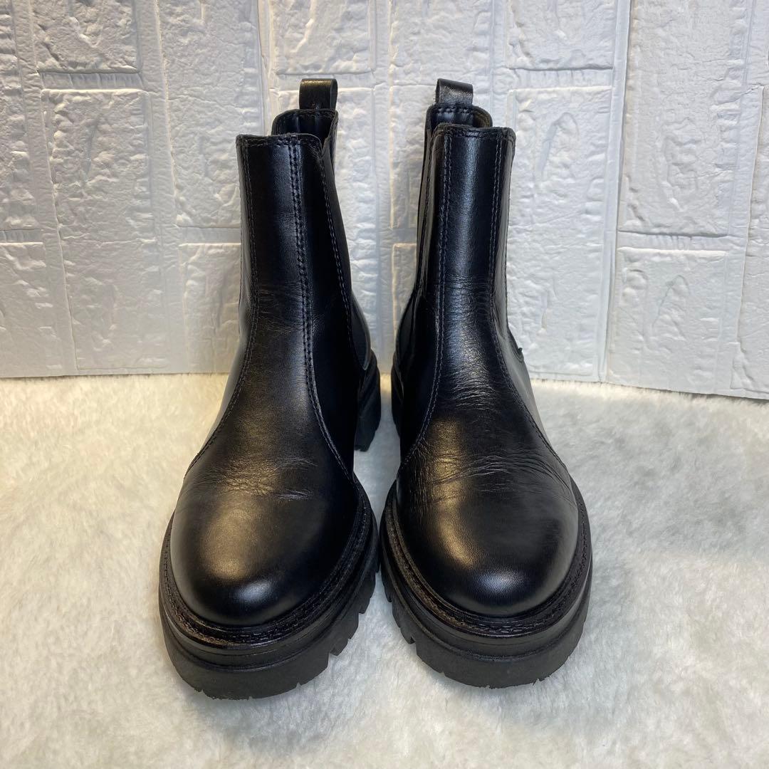 【美品】ENESS エネス サイドゴアブーツ 38 24cm ブラック 厚底