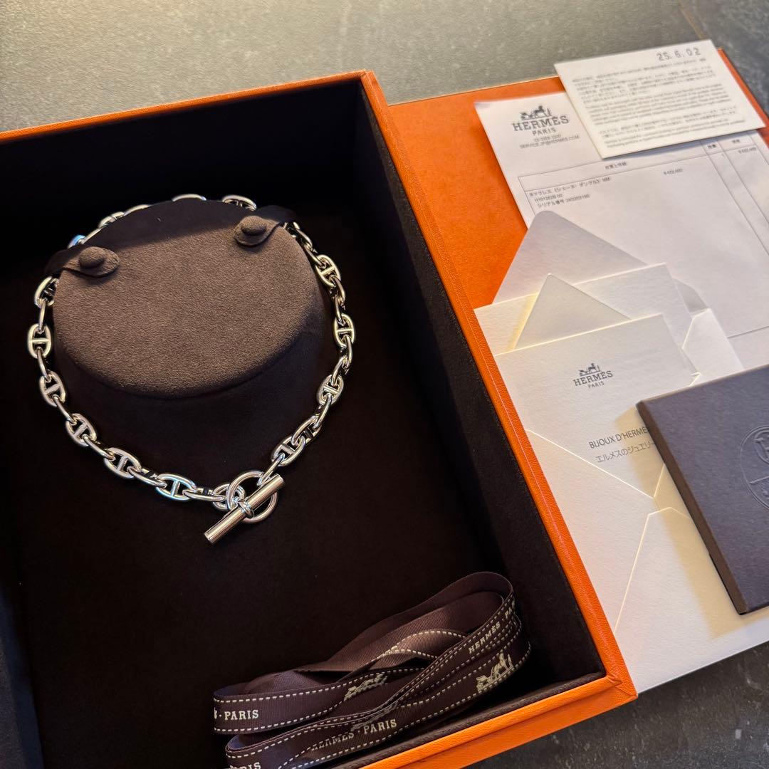 【新品未使用】HERMESエルメス シェーヌダンクル ネックレス　mm 正規品