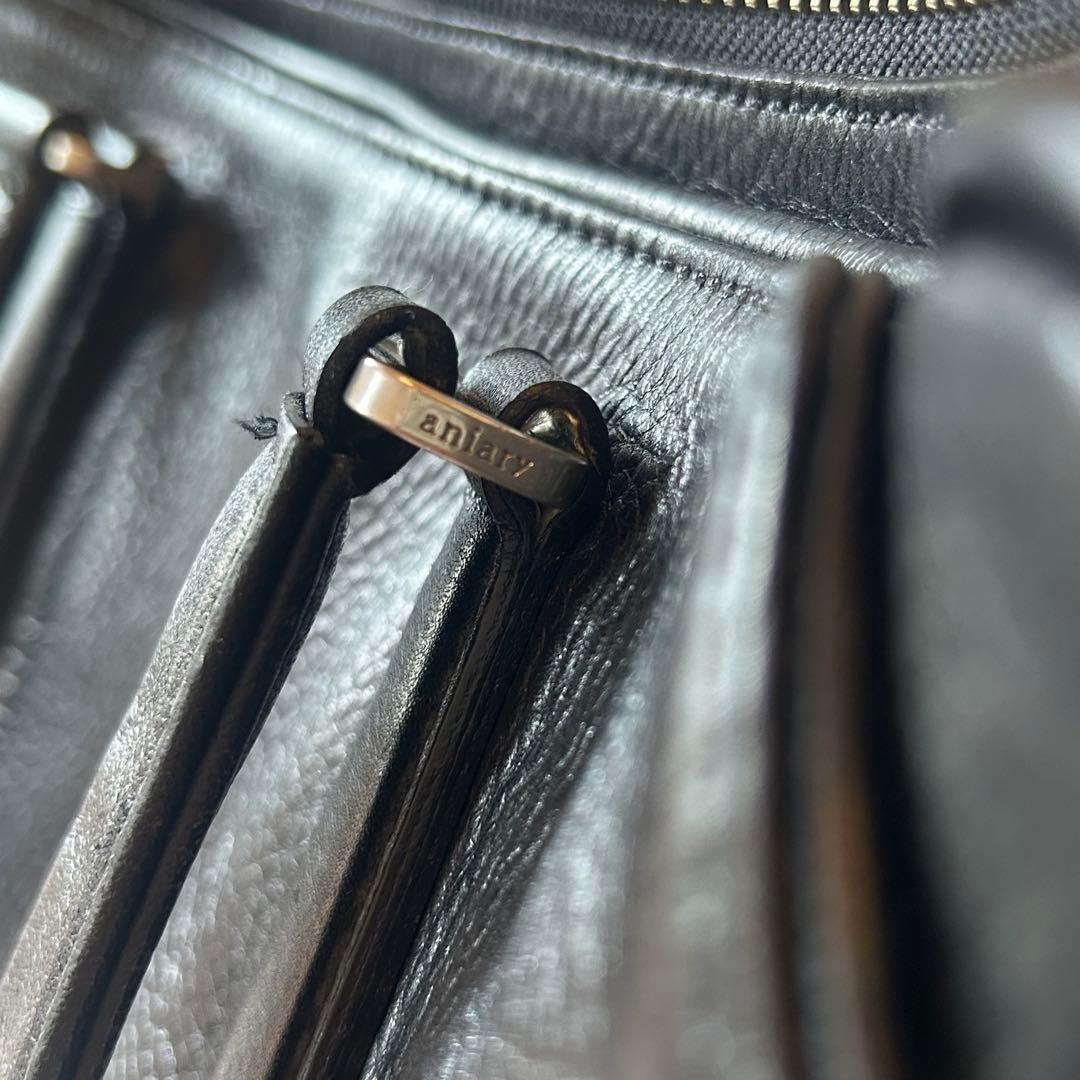 ✨アニアリaniary ブリーフケース ビジネスバッグ レザー シボ革 ブラック