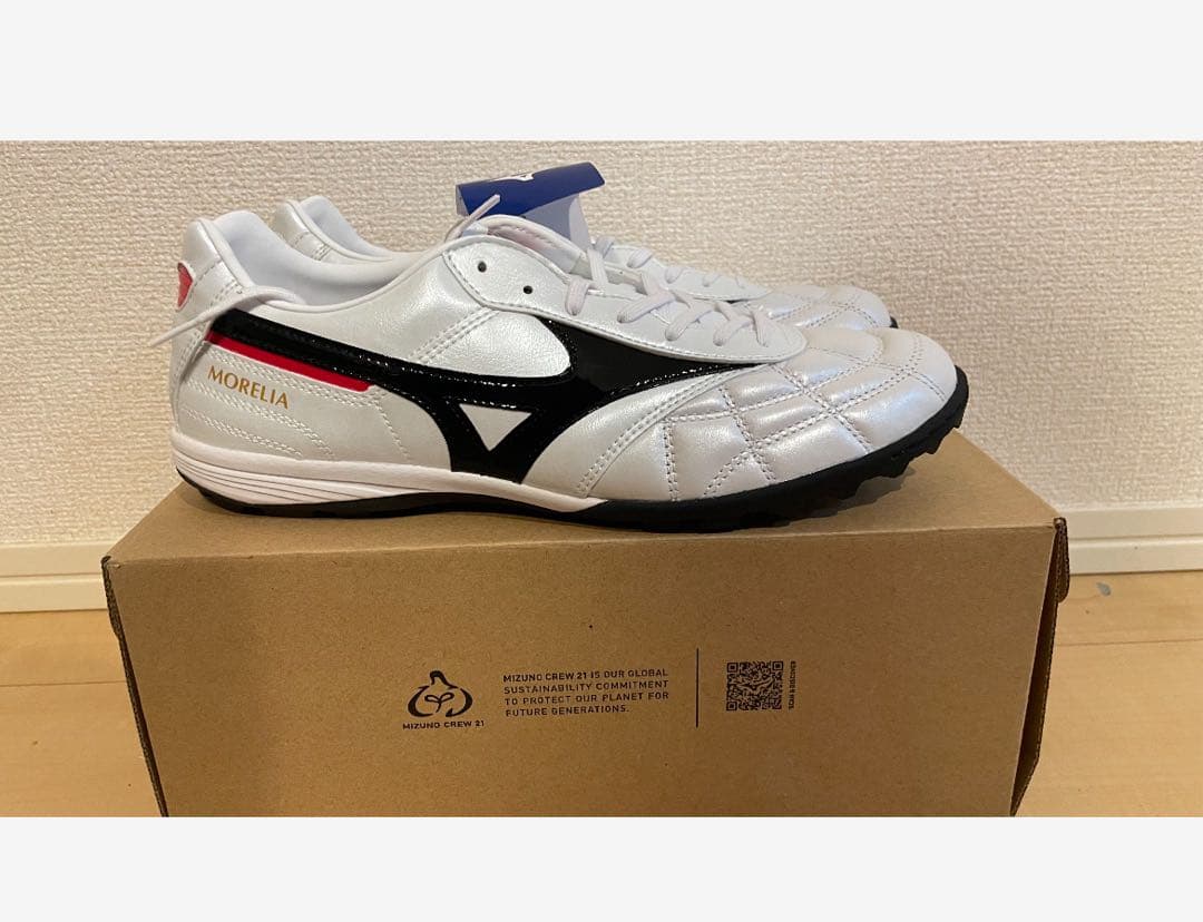 25cm新品未使用モレリアホワイトトレーニングシューズ廃盤モデルカンガルーレザー