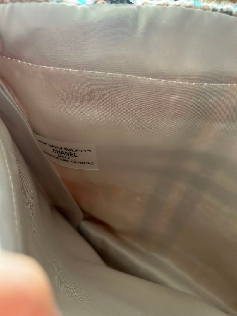 CHANELシャネルビューティーノベルティバッグ　ツィードスパンコール　ピンク