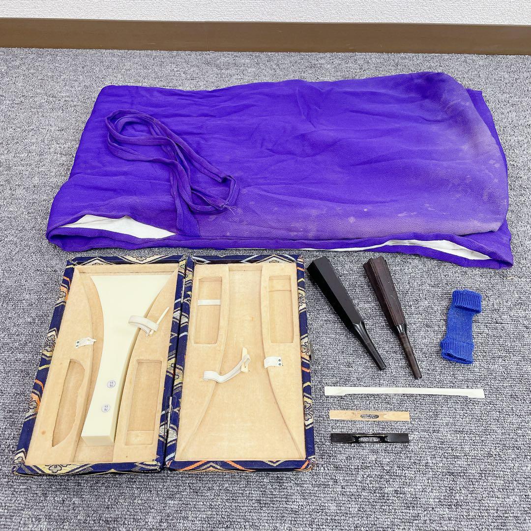 津軽三味線 花梨 一本溝 東さわり 犬皮 太棹 丸打胴 和楽器 撥 ケース付