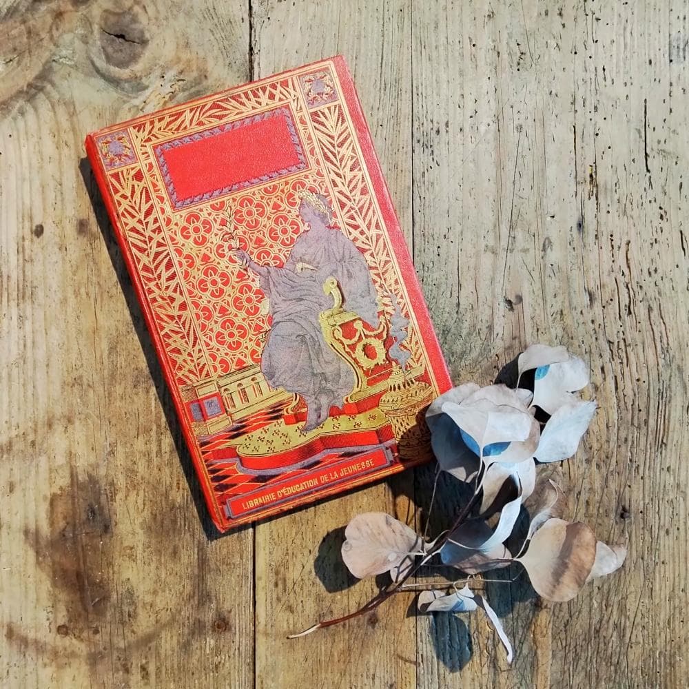 アンティークブック　フランス　挿画入　洋書　古書　インテリア